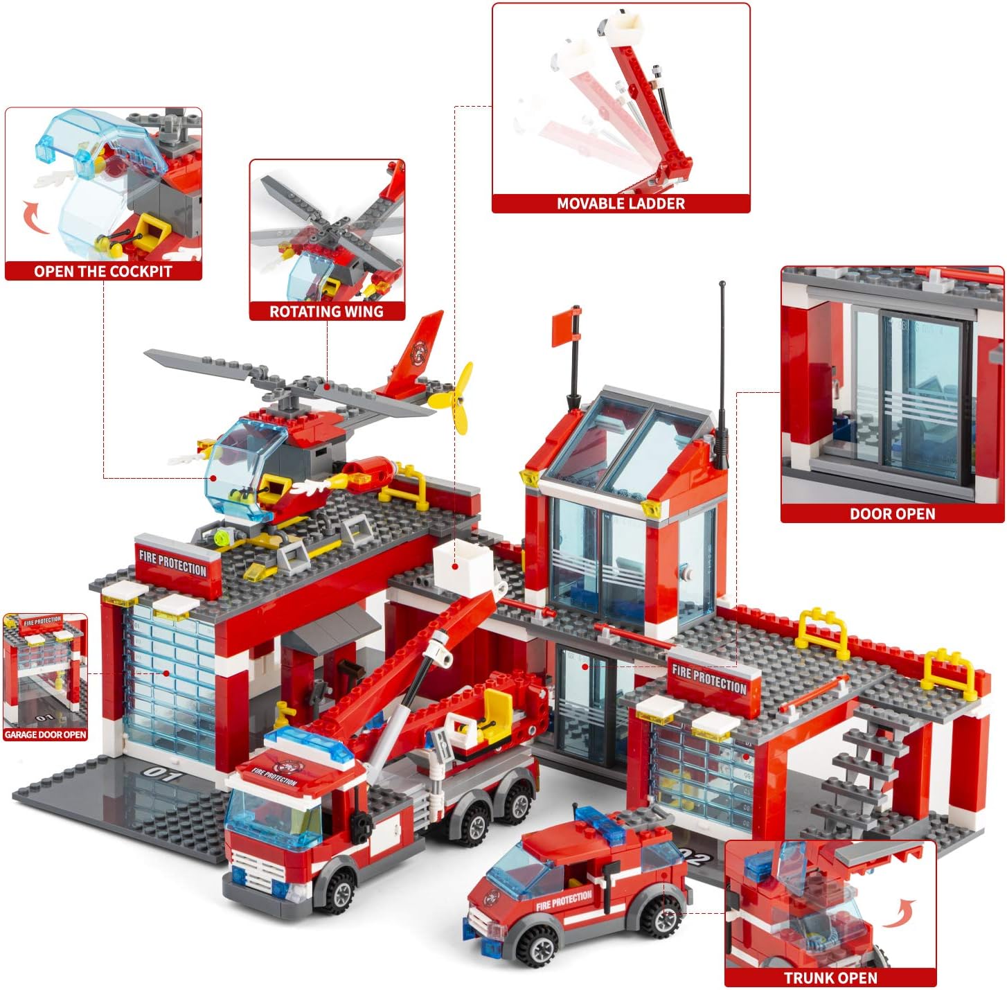 City Fire Station Building Blocks Set