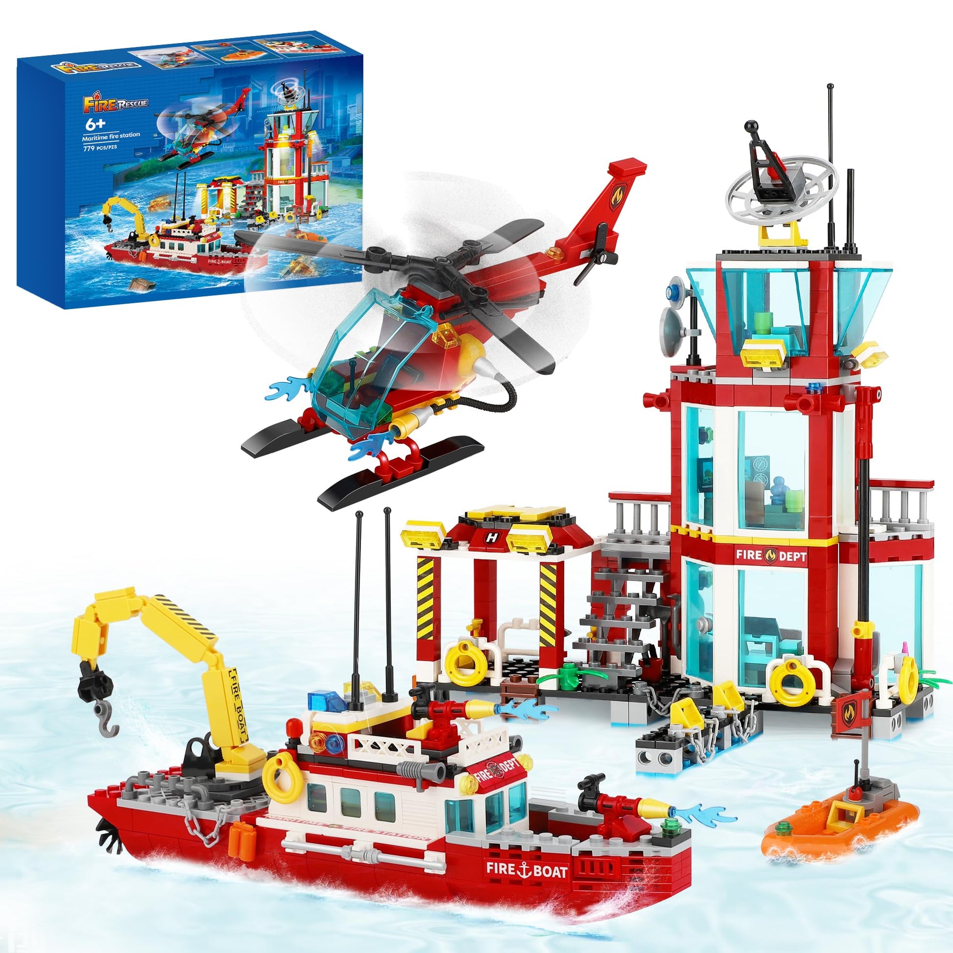 City Ocean Fire Rescue Building Blocks Set
