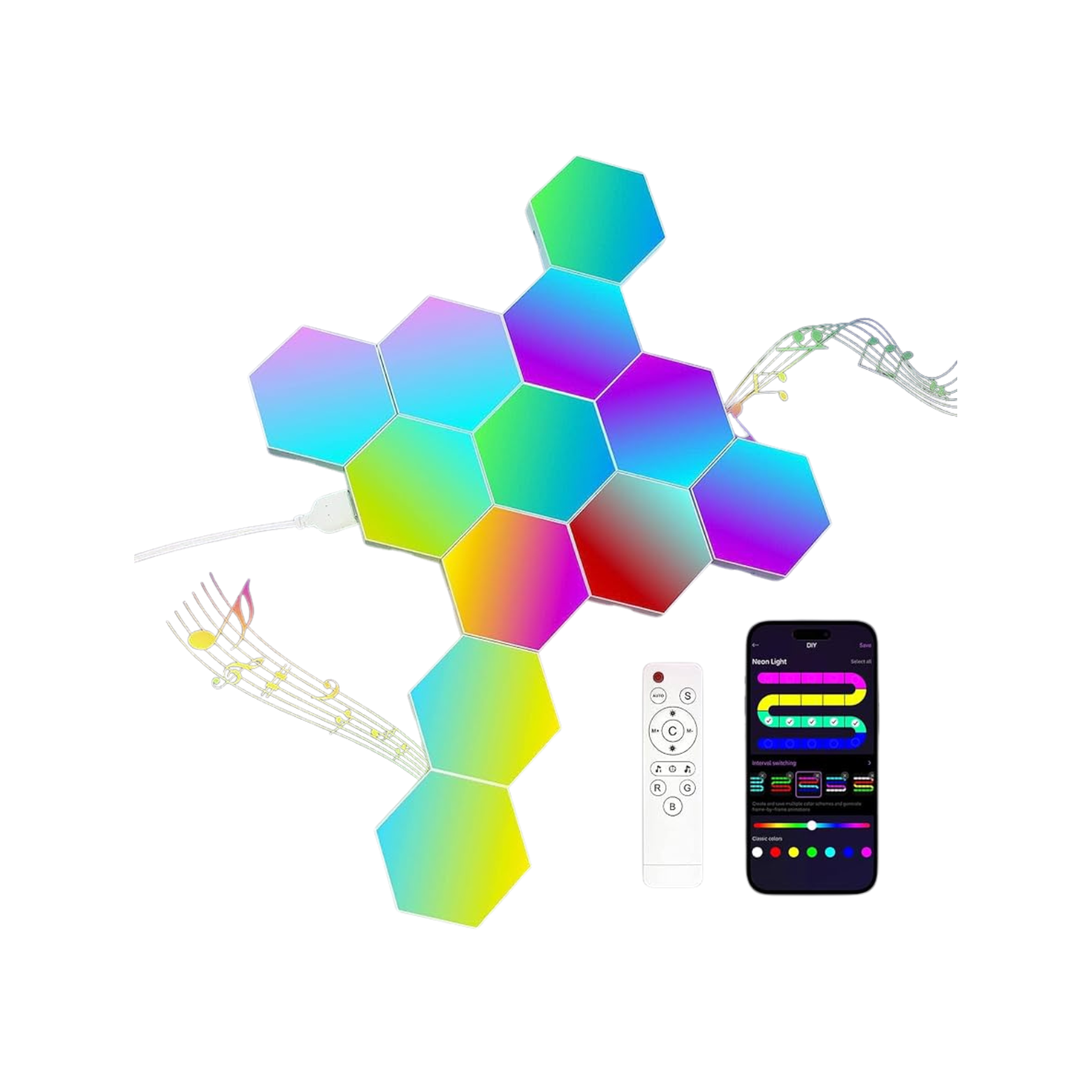 Smart Hexagon LED Light Panels