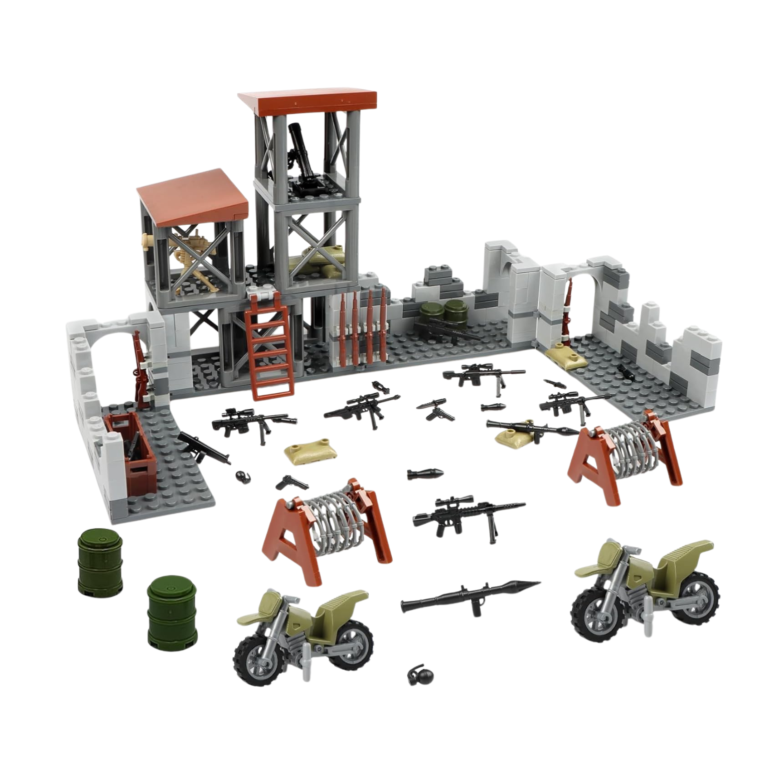 Military Base Building Blocks Set